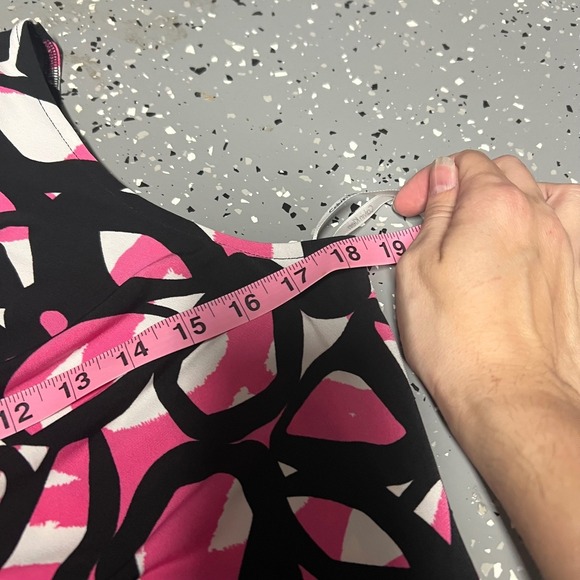 Calvin Klein Women's Sleeveless Cowl Neck Abstract Print Black Pink White Size M - Picture 5 of 5